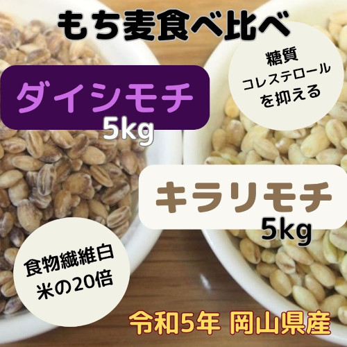 ☆もち麦2種セット「キラリモチ＆ダイシモチ」10kg（5kg×2）岡山県産令